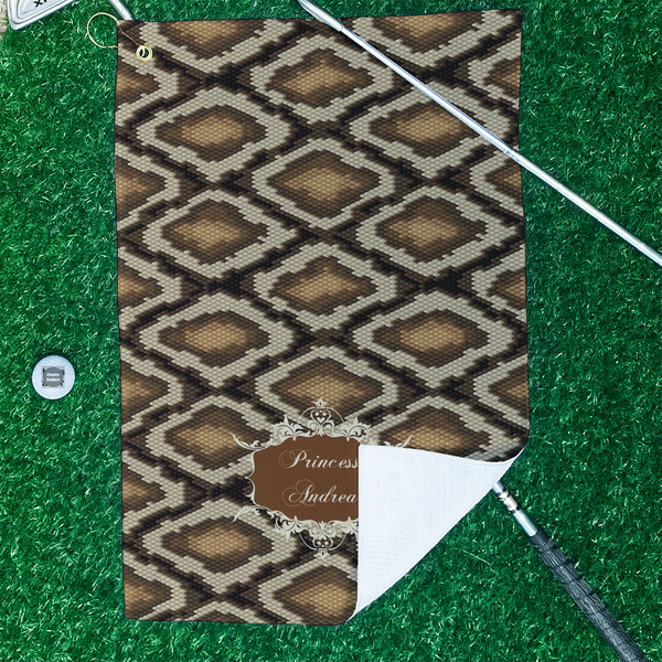 Snake Skin Waffle Weave Golf Towel - In Context