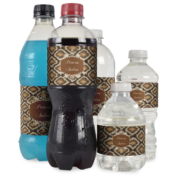 Snake Skin Water Bottle Label - Multiple Bottle Sizes