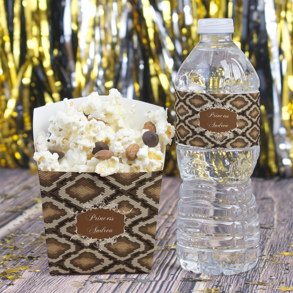 Snake Skin Water Bottle Label - w/ Favor Box