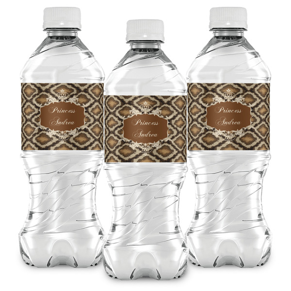 Snake Skin Water Bottle Labels - Front View