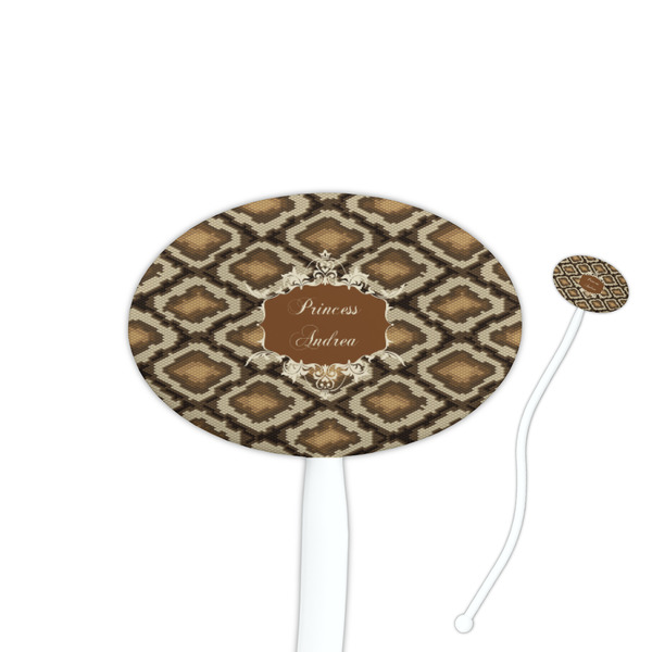 Custom Snake Skin Oval Plastic Stir Sticks (Personalized)
