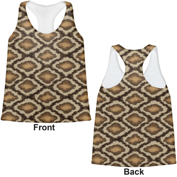 Snake Skin Womens Racerback Tank Tops - Medium - Front and Back