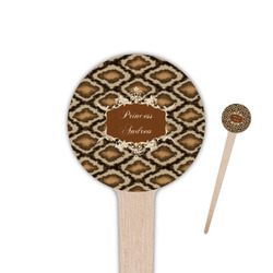 Snake Skin 4" Round Wooden Food Picks - Single Sided (Personalized)