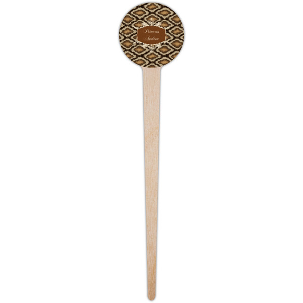 Snake Skin Wooden 4" Food Pick - Round - Single Pick