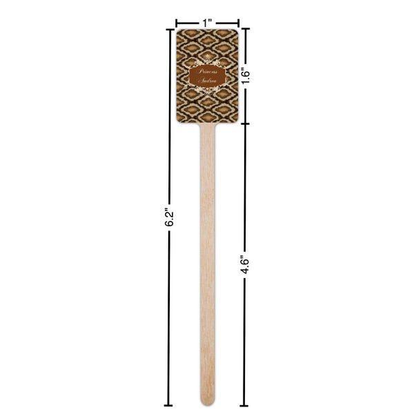 Snake Skin Wooden 6.25" Stir Stick - Rectangular - Dimensions