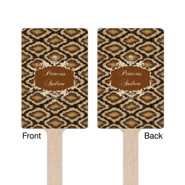 Snake Skin Wooden 6.25" Stir Stick - Rectangular - Double Sided - Front & Back