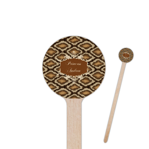 Custom Snake Skin 6" Round Wooden Stir Sticks - Double Sided (Personalized)