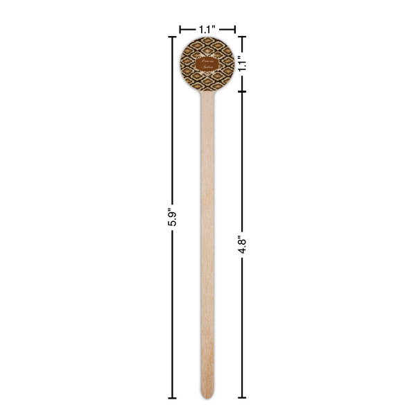 Snake Skin Wooden 6" Stir Stick - Round - Dimensions