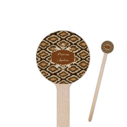 Snake Skin 7.5" Round Wooden Stir Sticks - Single Sided (Personalized)