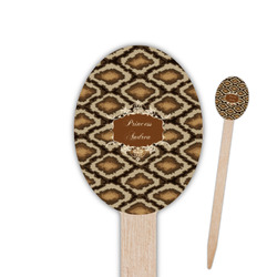 Snake Skin Oval Wooden Food Picks - Double Sided (Personalized)
