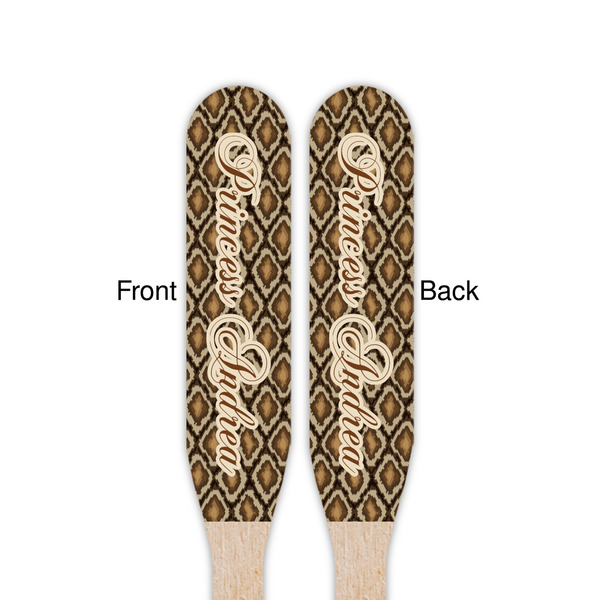Snake Skin Wooden Food Pick - Paddle - Double Sided - Front & Back