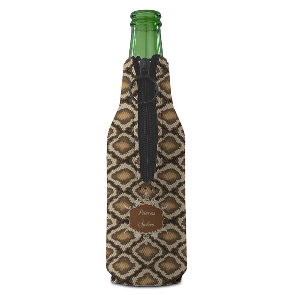 Snake Skin Zipper Bottle Cooler - BACK (bottle)