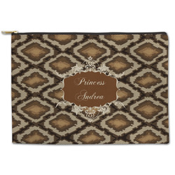 Snake Skin Zipper Pouch - Large - 12.5"x8.5" (Personalized)