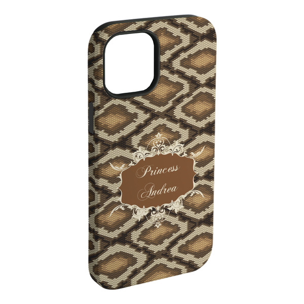 Custom Snake Skin iPhone Case - Rubber Lined - iPhone 15 Plus (Personalized)