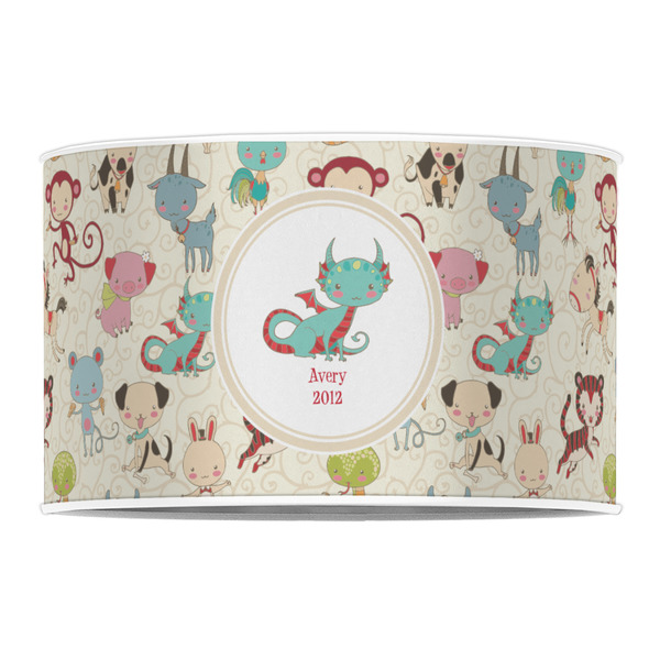 Chinese Zodiac 12" Drum Lampshade - FRONT (Poly Film)