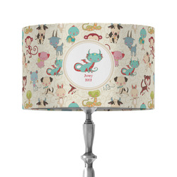 Chinese Zodiac 12" Drum Lamp Shade - Fabric (Personalized)