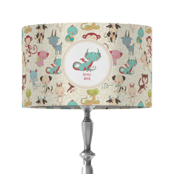 Custom Chinese Zodiac 12" Drum Lamp Shade - Fabric (Personalized)