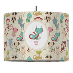 Chinese Zodiac 16" Drum Pendant Lamp - Fabric (Personalized)