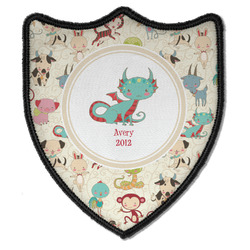 Chinese Zodiac Iron On Shield Patch B w/ Name or Text