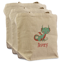 Chinese Zodiac Reusable Cotton Grocery Bags - Set of 3 (Personalized)