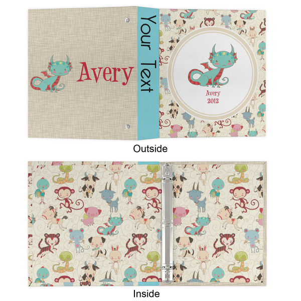 Chinese Zodiac 3 Ring Binders - Full Wrap - 1" - APPROVAL