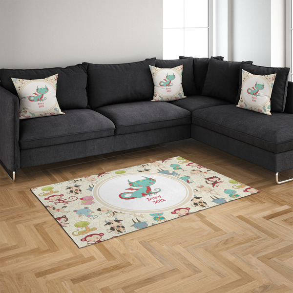 Chinese Zodiac 4'x6' Indoor Area Rugs - IN CONTEXT