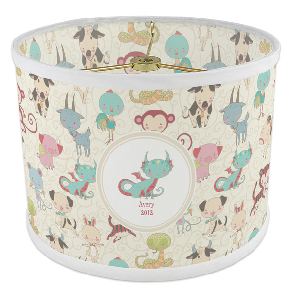 Chinese Zodiac 8" Drum Lampshade - ANGLE Poly-Film