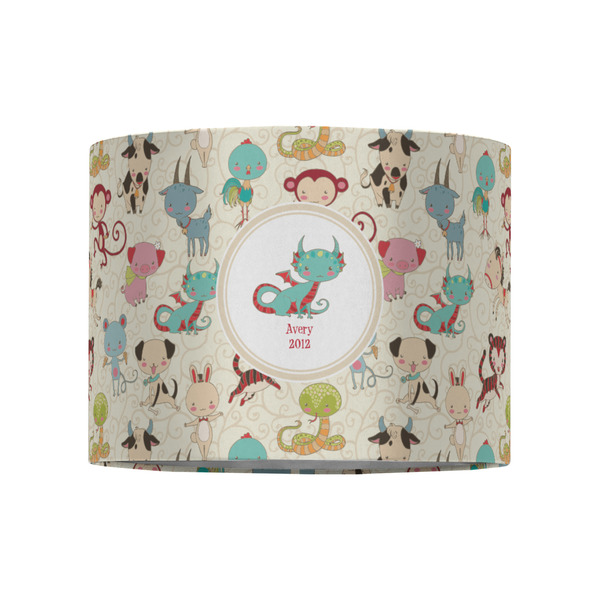 Chinese Zodiac 8" Drum Lampshade - FRONT (Fabric)