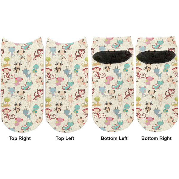 Chinese Zodiac Adult Ankle Socks - Double Pair - Front and Back - Apvl