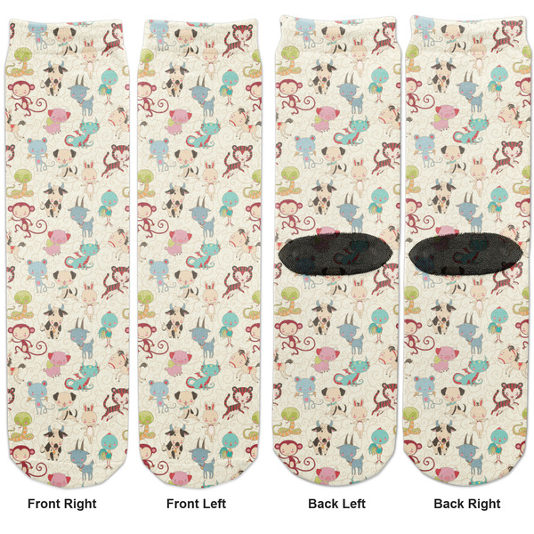 Chinese Zodiac Adult Crew Socks - Double Pair - Front and Back - Apvl