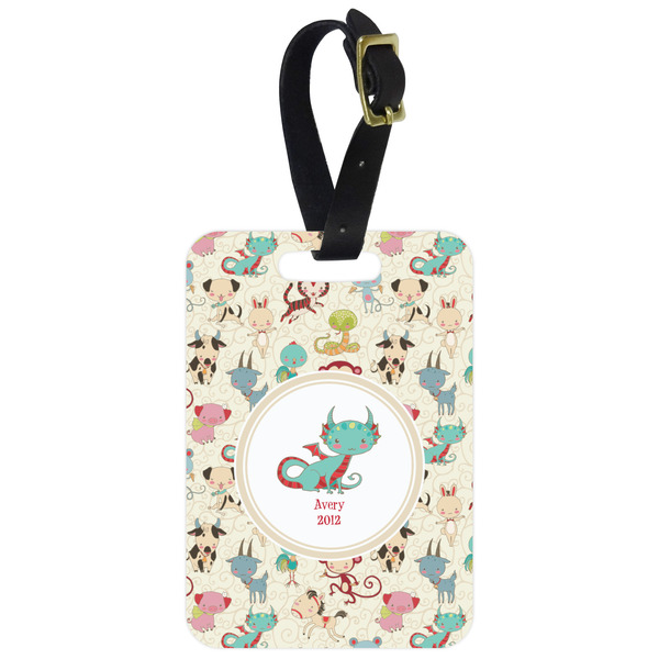 Custom Chinese Zodiac Metal Luggage Tag w/ Name or Text