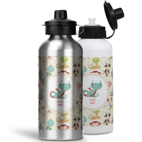 Chinese Zodiac Aluminum Water Bottles - MAIN (white &silver)