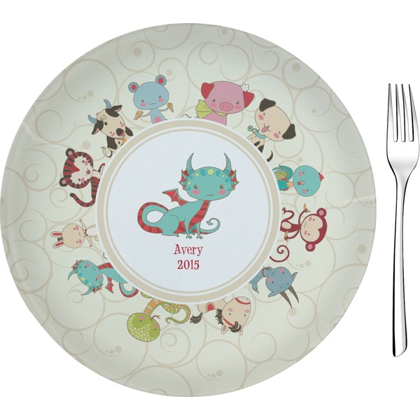 Custom Chinese Zodiac Glass Appetizer / Dessert Plate 8" (Personalized)