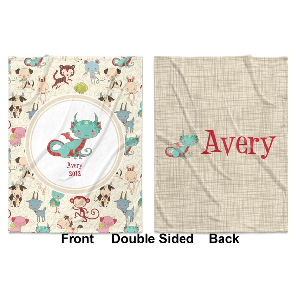 Chinese Zodiac Baby Blanket (Double Sided - Printed Front and Back)