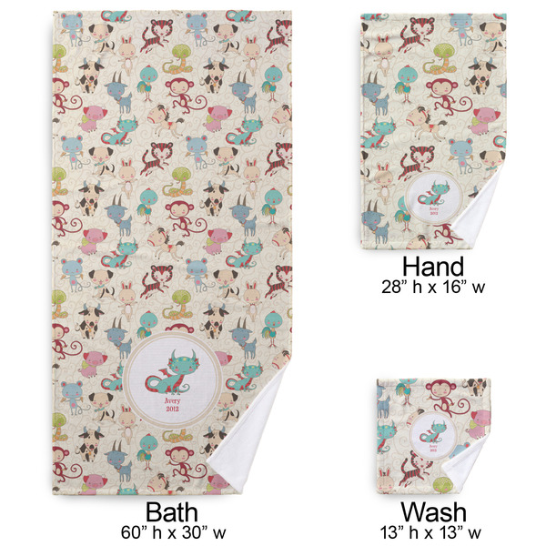 Chinese Zodiac Bath Towel Sets - 3-piece - Approval
