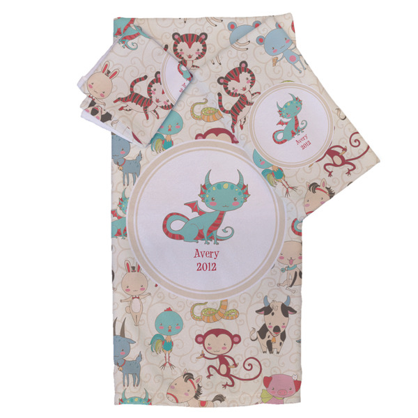 Custom Chinese Zodiac Bath Towel Set - 3 Pcs (Personalized)
