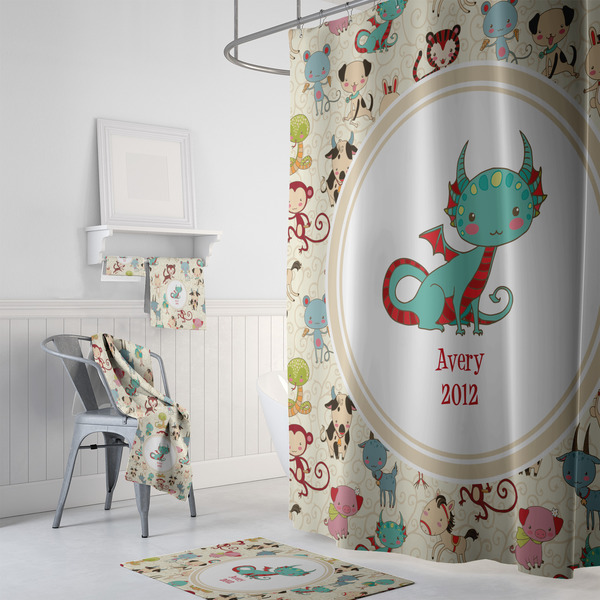 Chinese Zodiac Bath Towel Sets - 3-piece - In Context