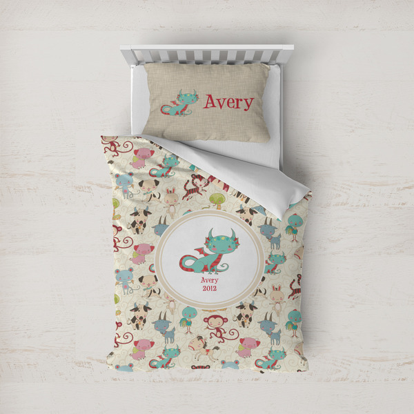 Custom Chinese Zodiac Duvet Cover Set - Twin (Personalized)