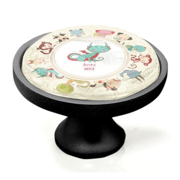 Chinese Zodiac Black Custom Cabinet Knob (Side)
