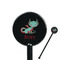 Chinese Zodiac Black Plastic 5.5" Stir Stick - Round - Closeup