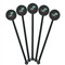 Chinese Zodiac Black Plastic 5.5" Stir Stick - Round - Fan View