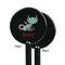 Chinese Zodiac Black Plastic 5.5" Stir Stick - Single Sided - Round - Front & Back