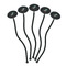 Chinese Zodiac Black Plastic 7" Stir Stick - Oval - Fan