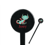 Chinese Zodiac 7" Round Plastic Stir Sticks - Black - Double Sided (Personalized)