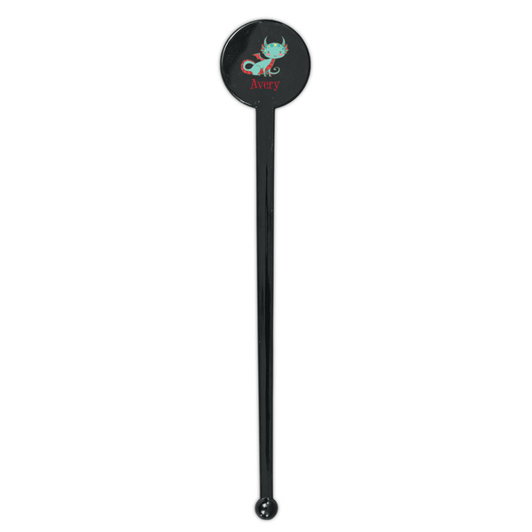 Chinese Zodiac Black Plastic 7" Stir Stick - Round - Single Stick