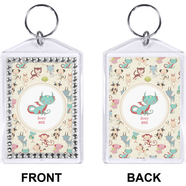 Chinese Zodiac Bling Keychain (Front + Back)