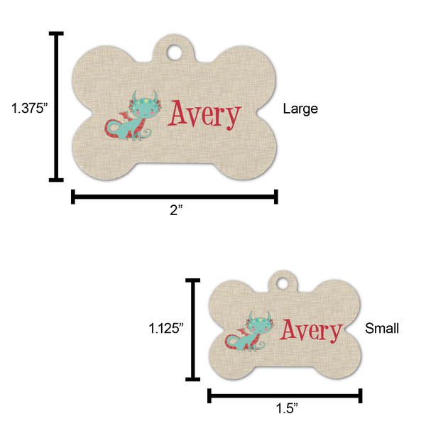 Chinese Zodiac Bone Shaped Dog ID Tag - Large - Scale