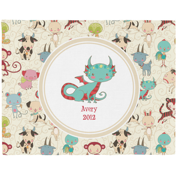 Custom Chinese Zodiac Woven Fabric Placemat - Twill w/ Name or Text