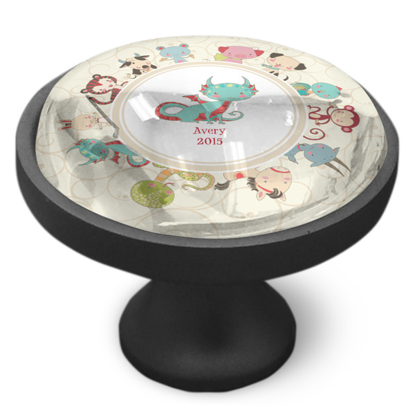 Chinese Zodiac Cabinet Knob - Black - Side