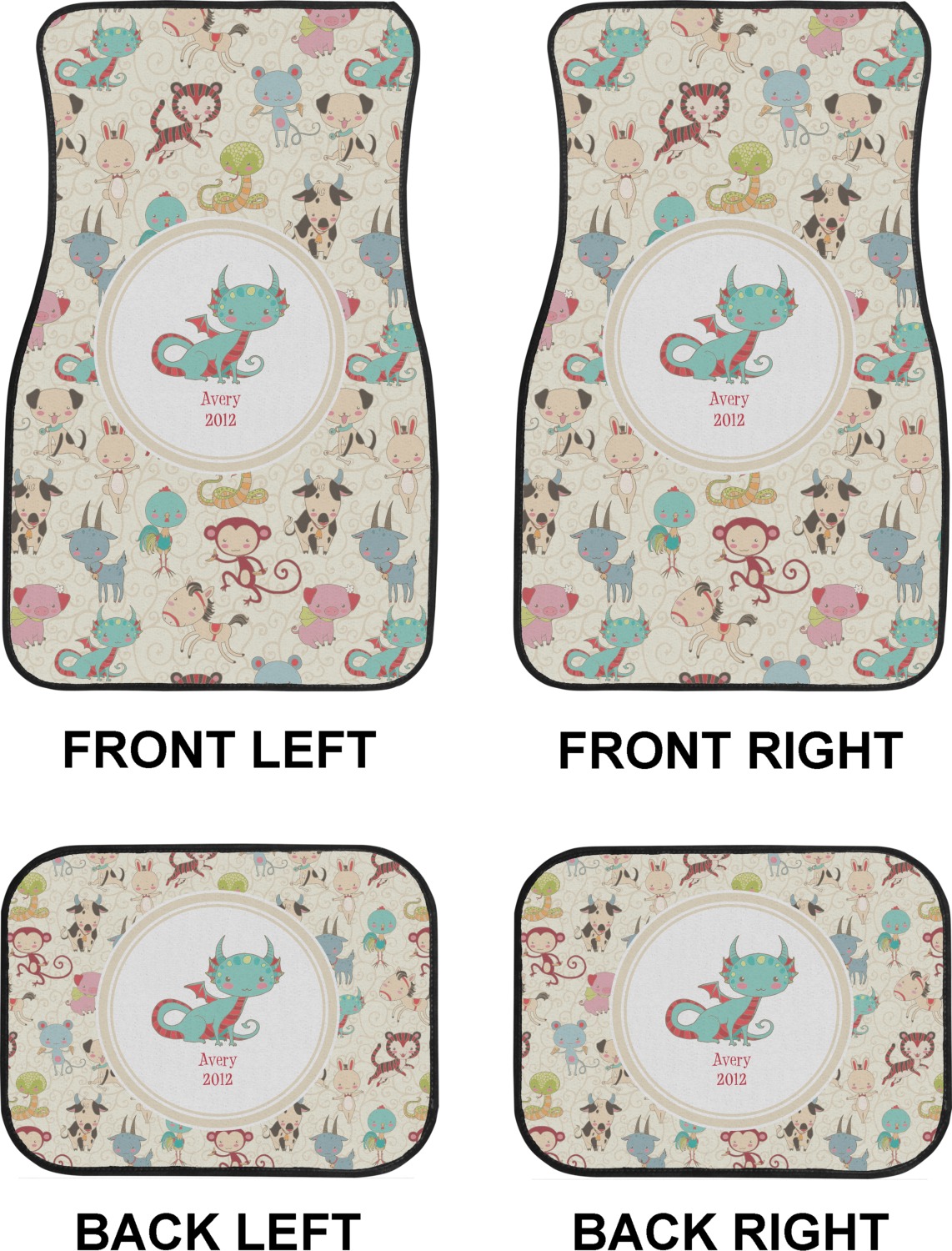 Chinese Zodiac Car Floor Mats Personalized Youcustomizeit